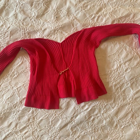 Jacquemus Red Ribbed Cardigan - Picture 1 of 4